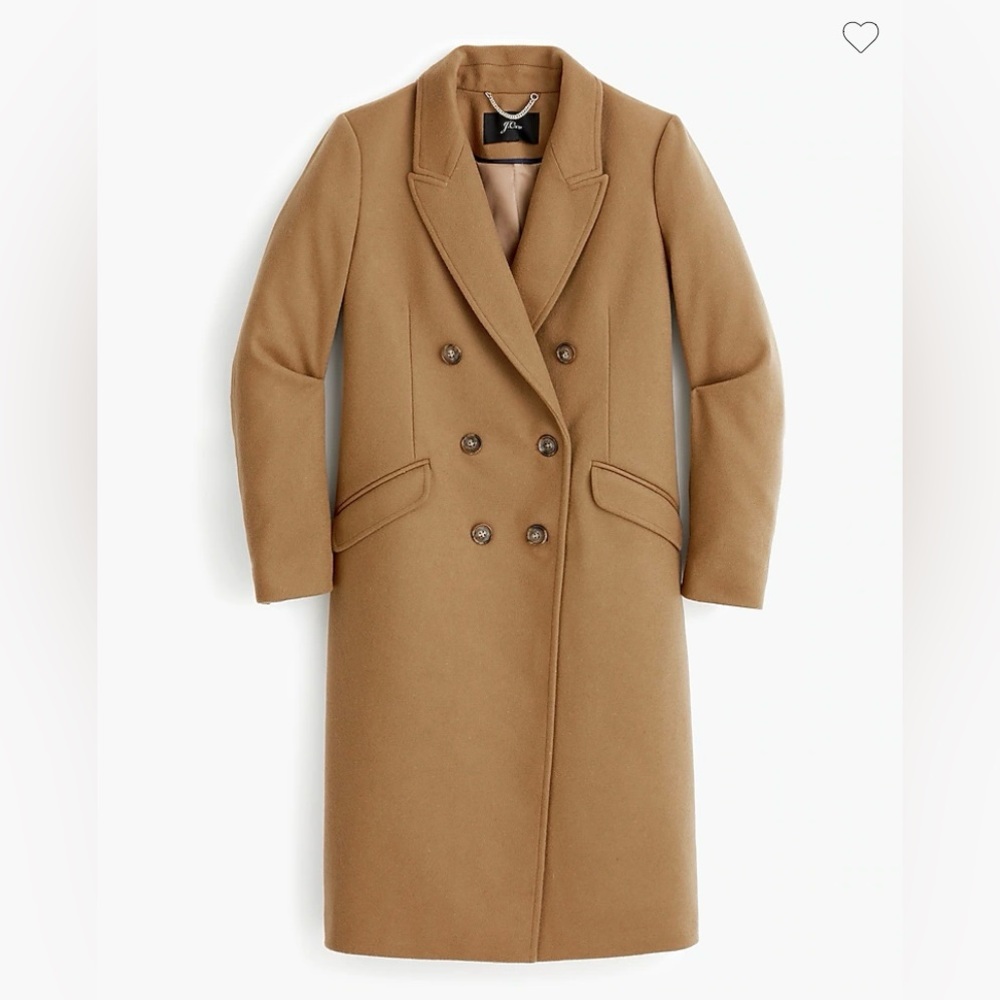 J Crew Double-Breasted Topcoat in Wool Cashmere